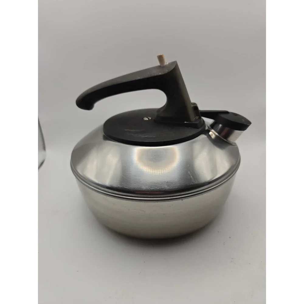 Vintage REVERE WARE 1801 All Stainless Steel Teapot Kettle Pre-1968